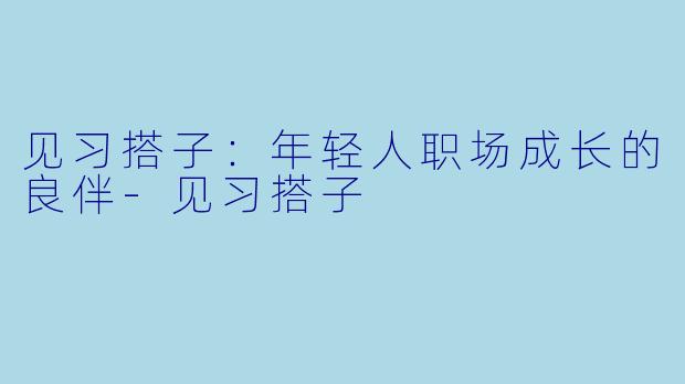 见习搭子：年轻人职场成长的良伴-见习搭子
