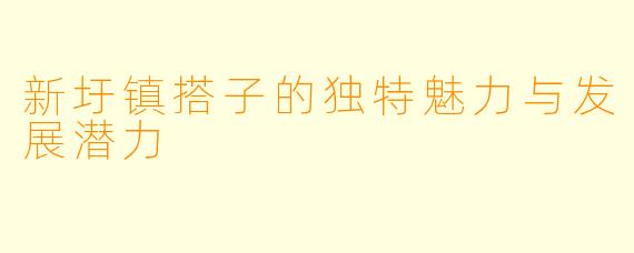 新圩镇搭子的独特魅力与发展潜力