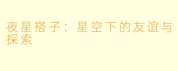 夜星搭子:星空下的友谊与探索