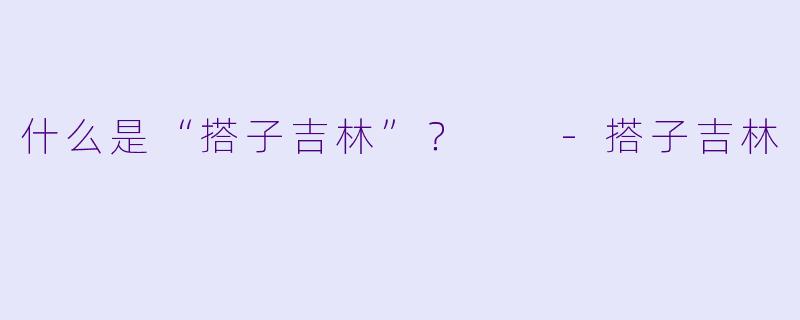 什么是“搭子吉林”？  