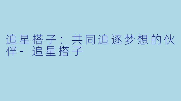 追星搭子:共同追逐梦想的伙伴