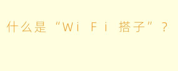 什么是“WiFi搭子”？  