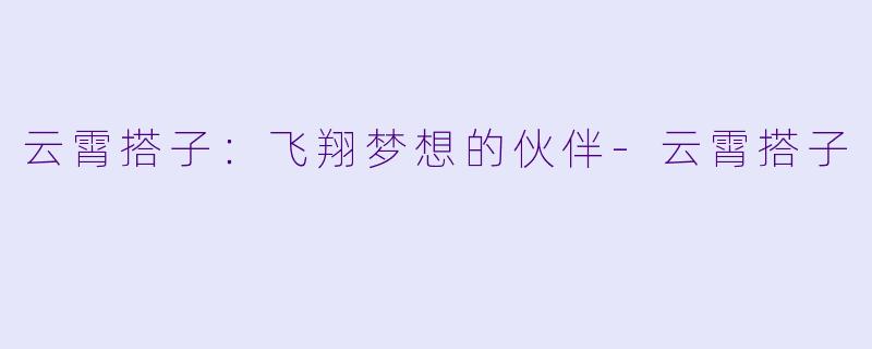 云霄搭子：飞翔梦想的伙伴-云霄搭子