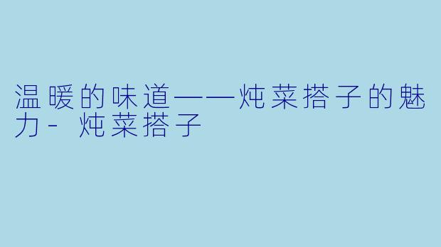 温暖的味道——炖菜搭子的魅力-炖菜搭子