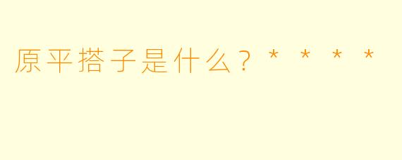 原平搭子是什么？****