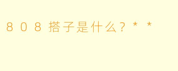 808搭子是什么?**