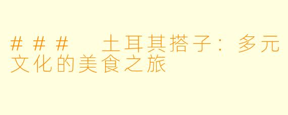 ### 土耳其搭子:多元文化的美食之旅
