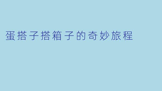 蛋搭子搭箱子的奇妙旅程