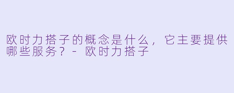 欧时力搭子的概念是什么,它主要提供哪些服务?
