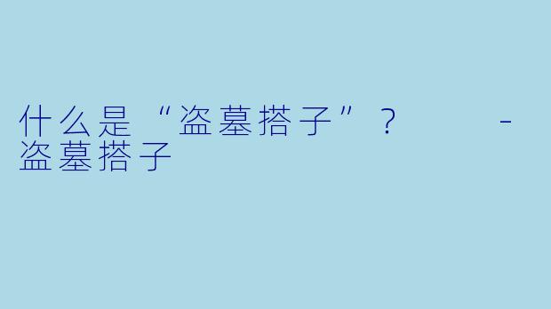 什么是“盗墓搭子”？  