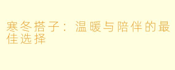 寒冬搭子：温暖与陪伴的最佳选择