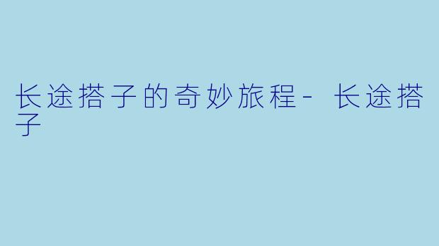 长途搭子的奇妙旅程