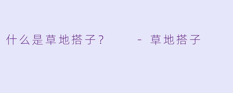 什么是草地搭子？  -草地搭子