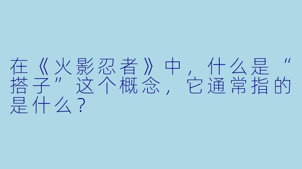 在《火影忍者》中,什么是“搭子”这个概念,它通常指的是什么?