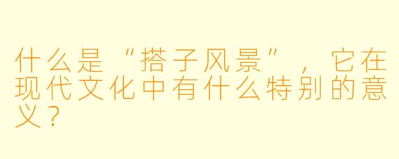 什么是“搭子风景”，它在现代文化中有什么特别的意义？