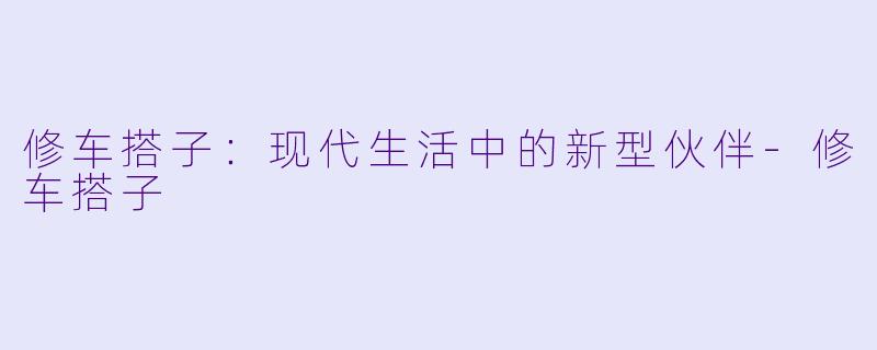 修车搭子:现代生活中的新型伙伴