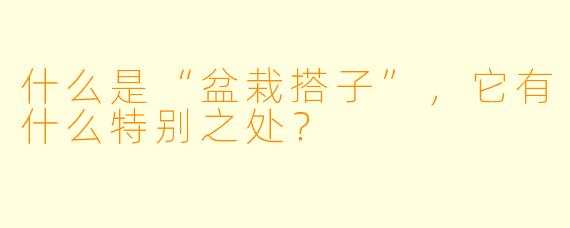 什么是“盆栽搭子”，它有什么特别之处？