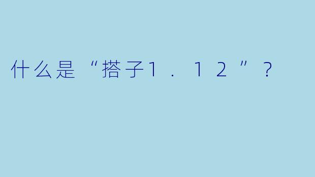 什么是“搭子1.12”？