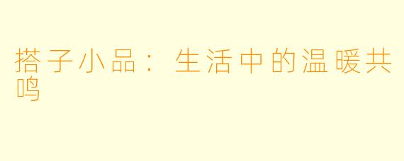 搭子小品：生活中的温暖共鸣