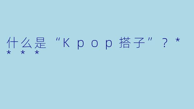 什么是“Kpop搭子”？****
