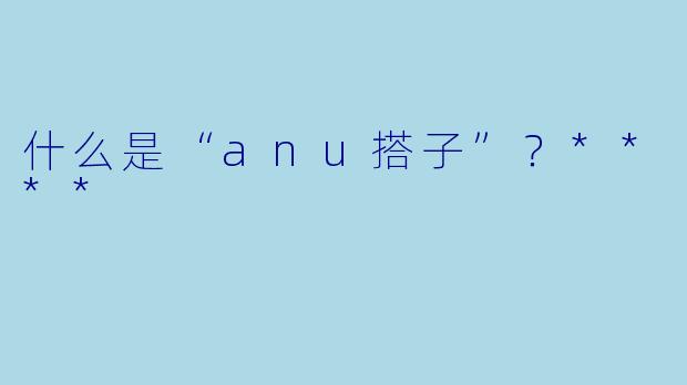 什么是“anu搭子”?****