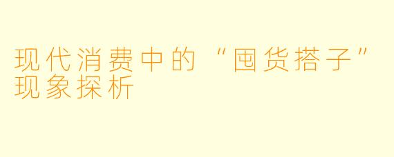 现代消费中的“囤货搭子”现象探析