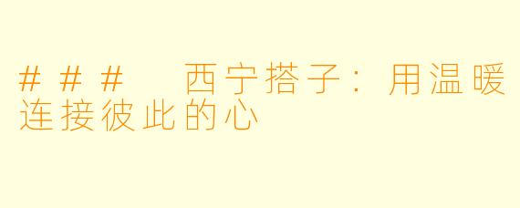 ### 西宁搭子：用温暖连接彼此的心