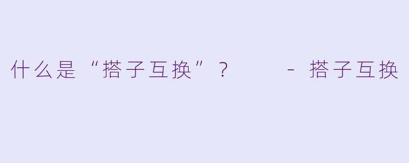 什么是“搭子互换”？  