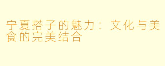 宁夏搭子的魅力：文化与美食的完美结合
