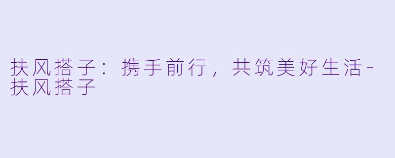 扶风搭子:携手前行,共筑美好生活