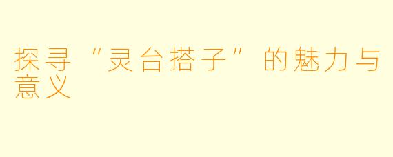 探寻“灵台搭子”的魅力与意义