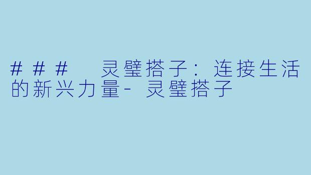 ### 灵璧搭子：连接生活的新兴力量-灵璧搭子