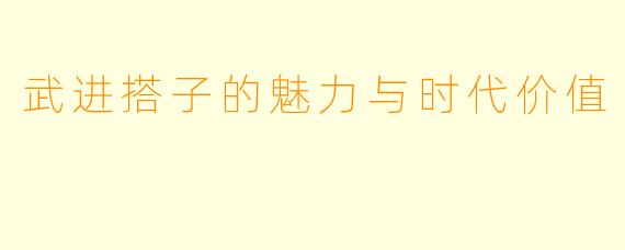 武进搭子的魅力与时代价值