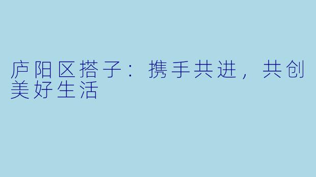 庐阳区搭子：携手共进，共创美好生活