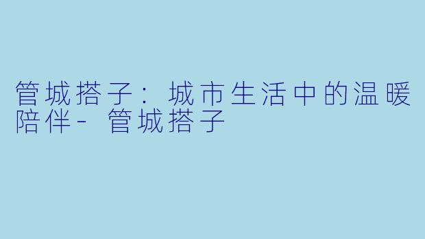 管城搭子：城市生活中的温暖陪伴-管城搭子