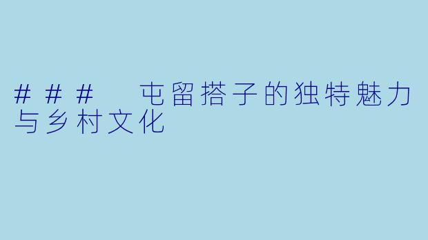 ### 屯留搭子的独特魅力与乡村文化