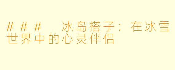 ### 冰岛搭子:在冰雪世界中的心灵伴侣