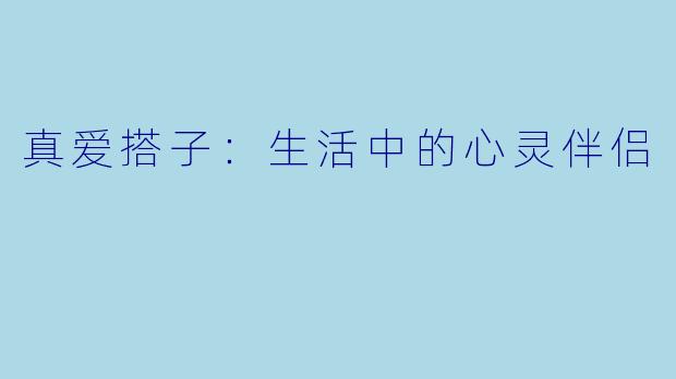 真爱搭子：生活中的心灵伴侣