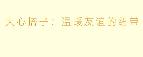 天心搭子：温暖友谊的纽带