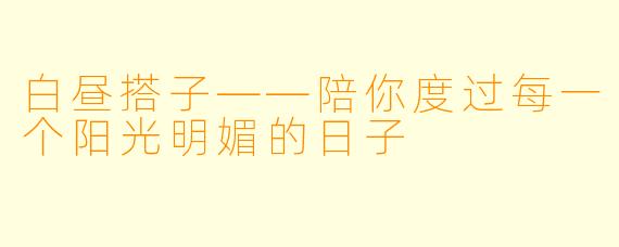 白昼搭子——陪你度过每一个阳光明媚的日子