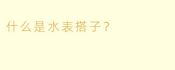 什么是水表搭子？