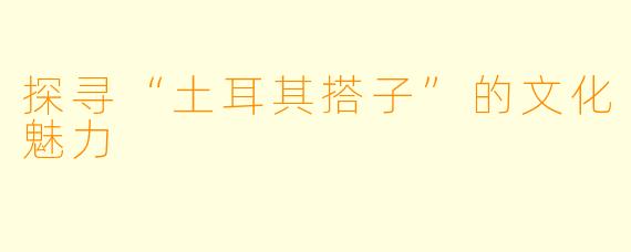 探寻“土耳其搭子”的文化魅力