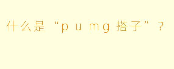 什么是“pumg搭子”？  