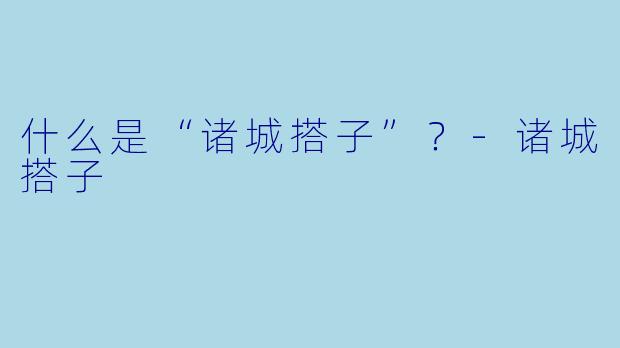 什么是“诸城搭子”?