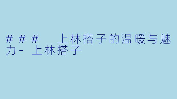 ### 上林搭子的温暖与魅力-上林搭子