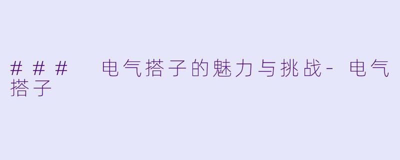 ### 电气搭子的魅力与挑战-电气搭子