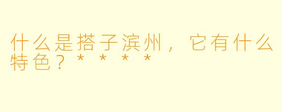 什么是搭子滨州,它有什么特色?****
