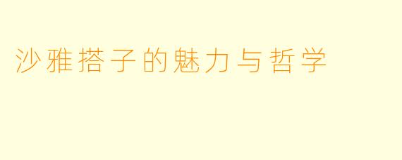 沙雅搭子的魅力与哲学