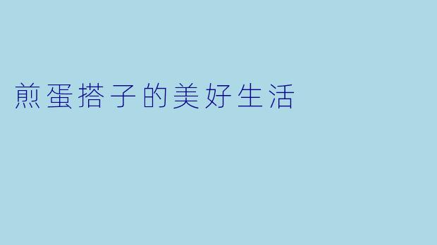 煎蛋搭子的美好生活