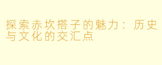 探索赤坎搭子的魅力:历史与文化的交汇点